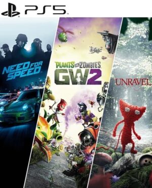 3 JUEGOS EN 1 NEED FOR SPEED + PLANTS VS. ZOMBIES GARDEN WARFARE 2 + UNRAVEL PS5